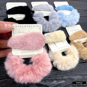 Дитячі набори 0043 «резиночка+заколка» (ціна за 12пар)